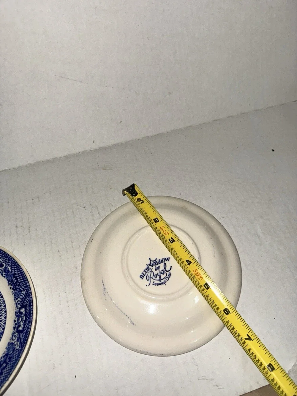 2 Vintage Royal Sebring Ohio Blue Willow 6.5” Plates Blue White China USA